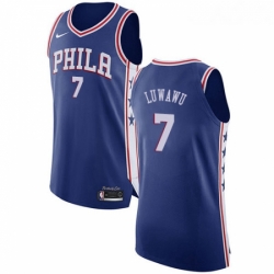 Womens Nike Philadelphia 76ers 7 Timothe Luwawu Authentic Blue Road NBA Jersey Icon Edition