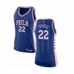 Womens Philadelphia 76ers 22 Mattise Thybulle Swingman Blue Basketball Jersey Icon Edition 