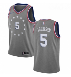 Youth Nike Philadelphia 76ers 5 Amir Johnson Swingman Gray NBA Jersey City Edition 