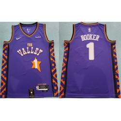 Men Phoenix Suns 1 Devin Booker Purple 2024 City Edition Stitched Basketball Jersey