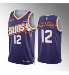 Men Phoenix Suns 12 Ish Wainright Purple Icon Edition Stitched Basketball Jersey