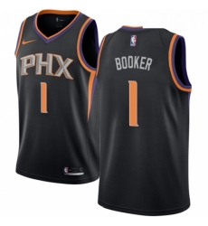 Mens Nike Phoenix Suns 1 Devin Booker Authentic Black Alternate NBA Jersey Statement Edition