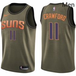 Mens Nike Phoenix Suns 11 Jamal Crawford Swingman Green Salute to Service NBA Jersey 