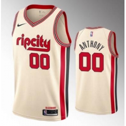 Men Nike Portland Trail Blazers 00 Carmelo Anthony Cream City Red Swinman Jersey