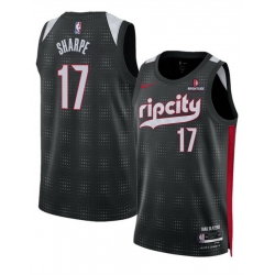 Men Portland Trail Blazers 17 Shaedon Sharpe Black 2024 25 City Edition Edition Stitched Basketball Jersey