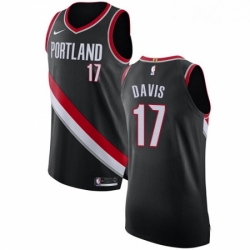 Mens Nike Portland Trail Blazers 17 Ed Davis Authentic Black Road NBA Jersey Icon Edition 