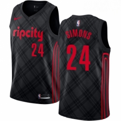 Mens Nike Portland Trail Blazers 24 Anfernee Simons Swingman Black NBA Jersey City Edition 