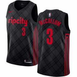 Mens Nike Portland Trail Blazers 3 CJ McCollum Authentic Black NBA Jersey City Edition