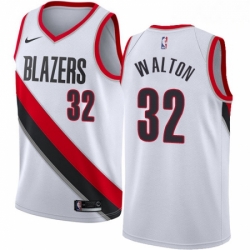 Mens Nike Portland Trail Blazers 32 Bill Walton Authentic White Home NBA Jersey Association Edition