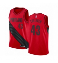 Mens Portland Trail Blazers 43 Anthony Tolliver Swingman Red Basketball Jersey Statement Edition 