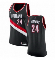 Womens Nike Portland Trail Blazers 24 Anfernee Simons Authentic Black NBA Jersey Icon Edition 