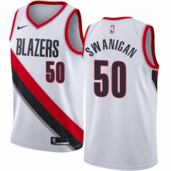 Womens Nike Portland Trail Blazers 50 Caleb Swanigan Swingman White Home NBA Jersey Association Edition 