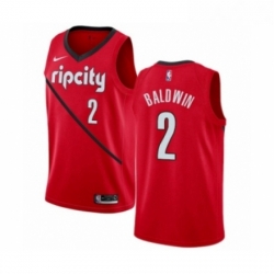 Youth Nike Portland Trail Blazers 2 Wade Baldwin Red Swingman Jersey Earned Edition 