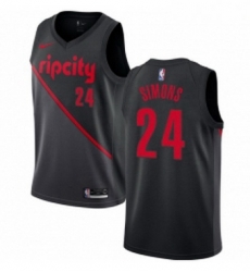 Youth Nike Portland Trail Blazers 24 Anfernee Simons Swingman Black NBA Jersey 2018 19 City Edition 