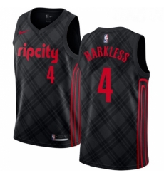 Youth Nike Portland Trail Blazers 4 Moe Harkless Swingman Black NBA Jersey City Edition 