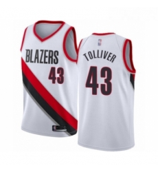 Youth Portland Trail Blazers 43 Anthony Tolliver Swingman White Basketball Jersey Association Edition 