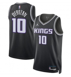 Men Sacramento Kings 10 DeMar DeRozan Black Statement Edition Stitched Jersey