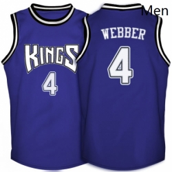 Mens Adidas Sacramento Kings 4 Chris Webber Authentic Purple Throwback NBA Jersey