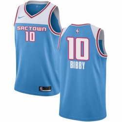 Mens Nike Sacramento Kings 10 Mike Bibby Swingman Blue NBA Jersey 2018 19 City Edition