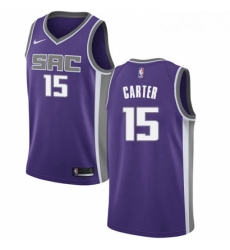 Mens Nike Sacramento Kings 15 Vince Carter Authentic Purple Road NBA Jersey Icon Edition 