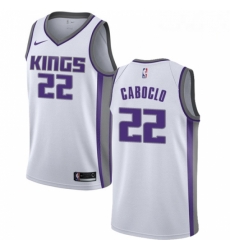 Mens Nike Sacramento Kings 22 Bruno Caboclo Authentic White NBA Jersey Association Edition 