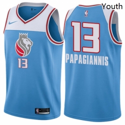 Youth Nike Sacramento Kings 13 Georgios Papagiannis Swingman Blue NBA Jersey City Edition