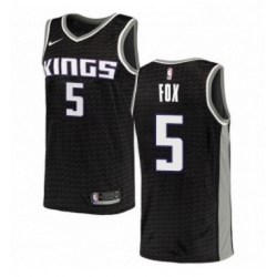 Youth Nike Sacramento Kings 5 DeAaron Fox Swingman Black NBA Jersey Statement Edition 