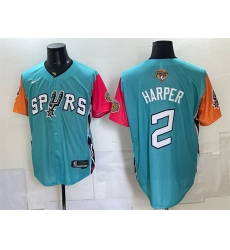 Men San Antonio Spurs 2 Dylan Harper Teal 2026 Finals Patch Stitched Baseball Jersey Men San Antonio Spurs 2 Dylan Harper Teal 2026 Finals Patch Stitched Baseball Jersey