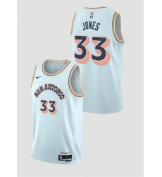 Men San Antonio Spurs 33 Tre Jones Light Blue 2024 25 City Edition Stitched Basketball Jersey