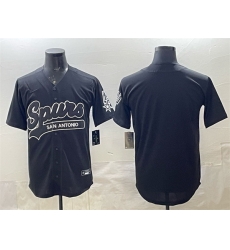 Men San Antonio Spurs Blank Black Stitched Baseball Jersey