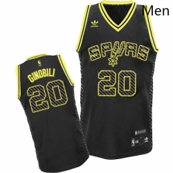 Mens Adidas San Antonio Spurs 20 Manu Ginobili Swingman Black Electricity Fashion NBA Jersey