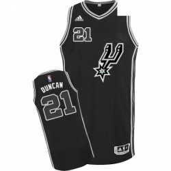 Mens Adidas San Antonio Spurs 21 Tim Duncan Swingman Black New Road NBA Jersey