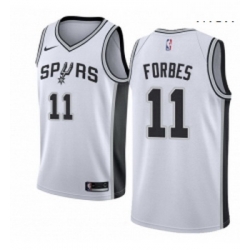 Mens Nike San Antonio Spurs 11 Bryn Forbes Swingman White NBA Jersey Association Edition 