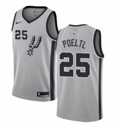 Mens Nike San Antonio Spurs 25 Jakob Poeltl Swingman Silver NBA Jersey Statement Edition 