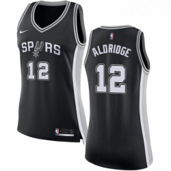 Womens Nike San Antonio Spurs 12 LaMarcus Aldridge Swingman Black Road NBA Jersey Icon Edition