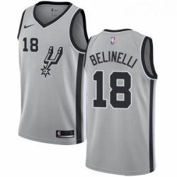 Womens Nike San Antonio Spurs 18 Marco Belinelli Swingman Silver NBA Jersey Statement Edition 