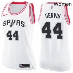 Womens Nike San Antonio Spurs 44 George Gervin Swingman WhitePink Fashion NBA Jersey