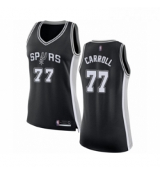 Womens San Antonio Spurs 77 DeMarre Carroll Swingman Black Basketball Jersey Icon Edition 