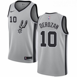 Youth Nike San Antonio Spurs 10 DeMar DeRozan Swingman Silver NBA Jersey Statement Edition 