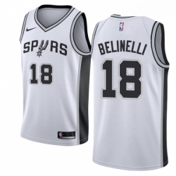 Youth Nike San Antonio Spurs 18 Marco Belinelli Swingman White NBA Jersey Association Edition 