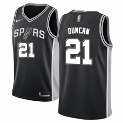 Youth Nike San Antonio Spurs 21 Tim Duncan Swingman Black Road NBA Jersey Icon Edition