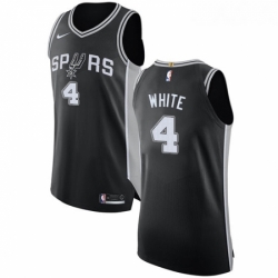 Youth Nike San Antonio Spurs 4 Derrick White Authentic Black Road NBA Jersey Icon Edition 