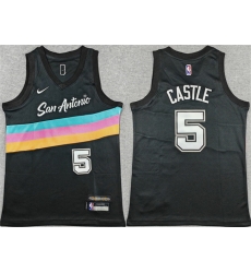 Youth San Antonio Spurs 5 Stephon Castle Black 2025 City Edition Stitched Jersey Youth San Antonio Spurs 5 Stephon Castle Black 2025 City Edition Stitched Jersey