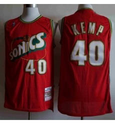 Men Seattle SuperSonics SHAWN KEMP 40 Mitchell Ness Jersey Red