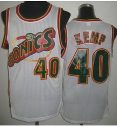 Seattle SuperSonics 40 Shawn Kemp White Throwback Revolution 30 NBA Jerseys