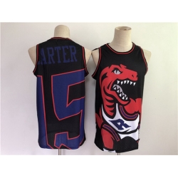 Men Men Toronto Raptors 15 Vince Carter Black Big Face Throwback Stitched Jersey