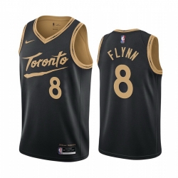 Men Nike Toronto Raptors 8 Malachi Flynn Black NBA Swingman 2020 21 City Edition Jersey