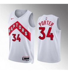 Men Toronto Raptors 34 Jontay Porter White Association Edition Stitched Basketball Jersey