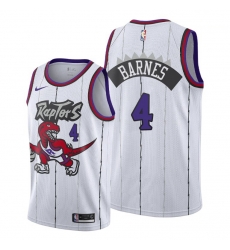 Men Toronto Raptors 4 Scottie Barnes White Jersey