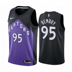 Men Toronto Raptors 95 DeAndre 27 Bembry Purple NBA Swingman 2020 21 Earned Edition Jersey